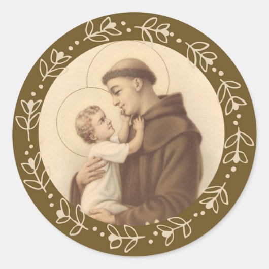St. Anthony von Padua Baby Jesus Runder Aufkleber (Vorderseite)