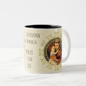 St Anthony von Padua-Baby Jesus Zweifarbige Tasse (VorderseiteRechts)