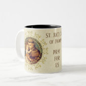 St Anthony von Padua-Baby Jesus Zweifarbige Tasse (Vorderseite Links)