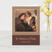 St. Anthony von Padua beten für uns Karte (Gelbe Blume)