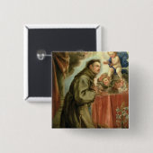 St Anthony von Padua das Christus-Kind verehrend Button (Vorne & Hinten)