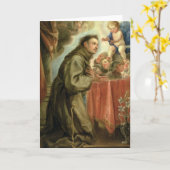 St Anthony von Padua das Christus-Kind verehrend Karte (Gelbe Blume)