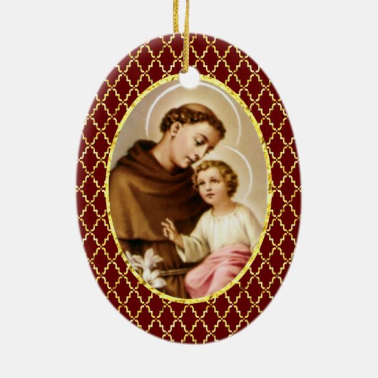 St Anthony von Padua Keramikornament (Hinten)