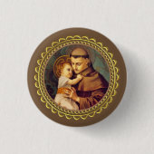 St Anthony von Padua mit Baby Jesus Button (Vorderseite)