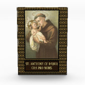 St Anthony von Padua mit Baby-Jesus-Latein Fotoblock (Vorderseite)