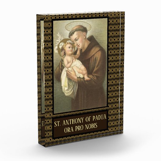 St Anthony von Padua mit Baby-Jesus-Latein Fotoblock (Links)