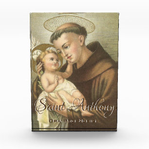 St. Anthony von Padua mit Baby Jesus Latin Fotoblock