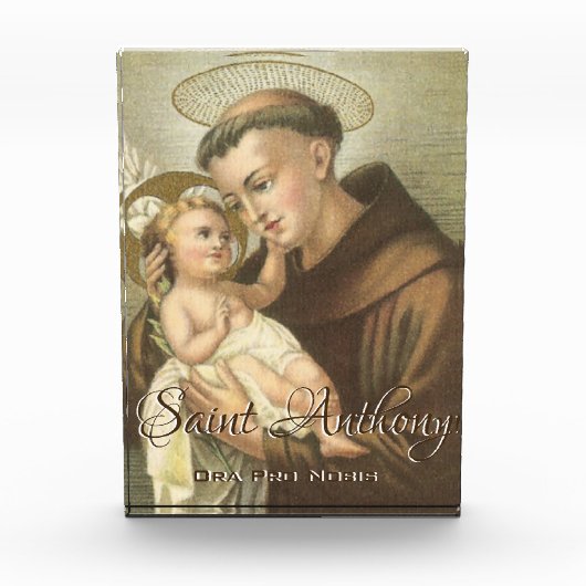 St. Anthony von Padua mit Baby Jesus Latin Fotoblock (Vorderseite)
