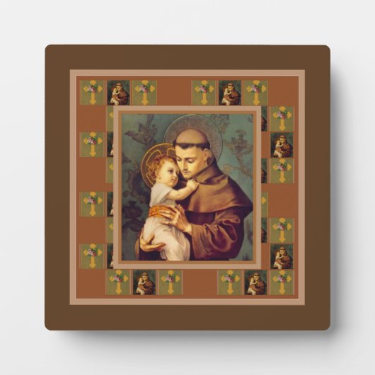 St. Anthony von Padua mit dem Baby Jesus Fotoplatte (Vorderseite)
