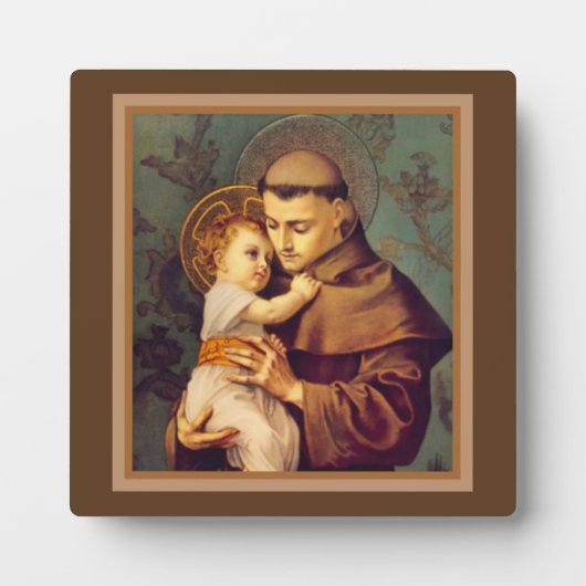 St. Anthony von Padua mit dem Baby Jesus Fotoplatte (Vorderseite)