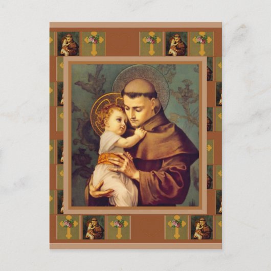 St. Anthony von Padua mit dem Baby Jesus Postkarte (Vorderseite)