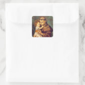 St. Anthony von Padua mit dem Baby Jesus Quadratischer Aufkleber (Tasche)