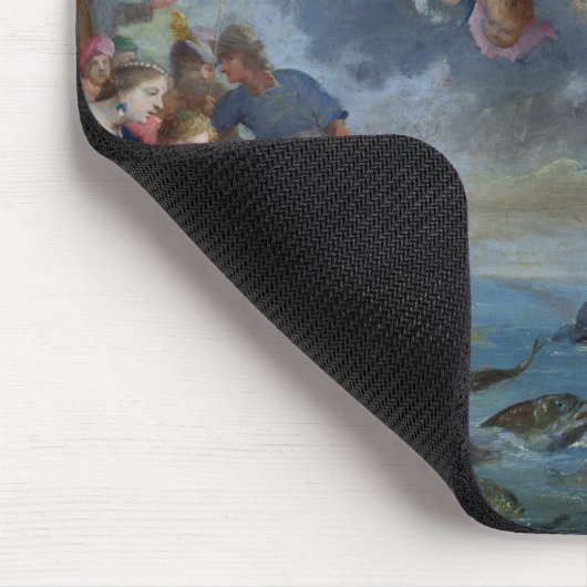 St Anthony von Padua predigend zu den Fischen Mousepad (Ecke)