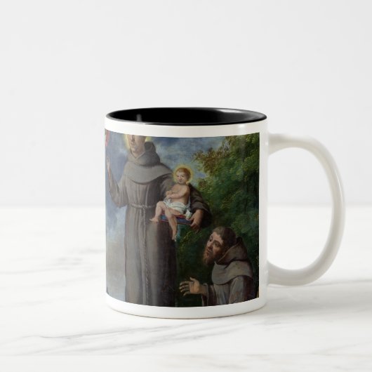St Anthony von Padua predigend zu den Fischen Zweifarbige Tasse (Rechts)