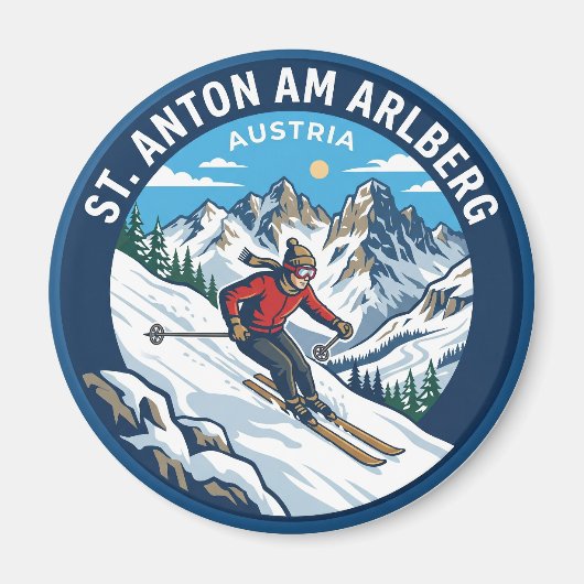 St. Anton am Arlberg Österreich Magnet (Vorne)