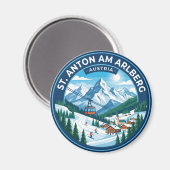 St. Anton am Arlberg Österreich Magnet (Vorderseite/Rückseite)