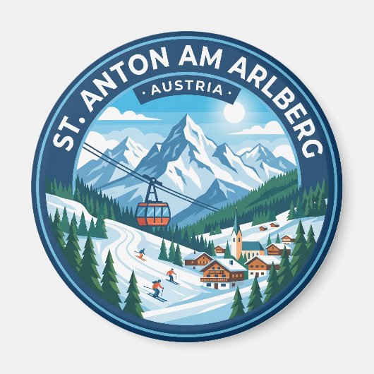 St. Anton am Arlberg Österreich Magnet (Vorne)