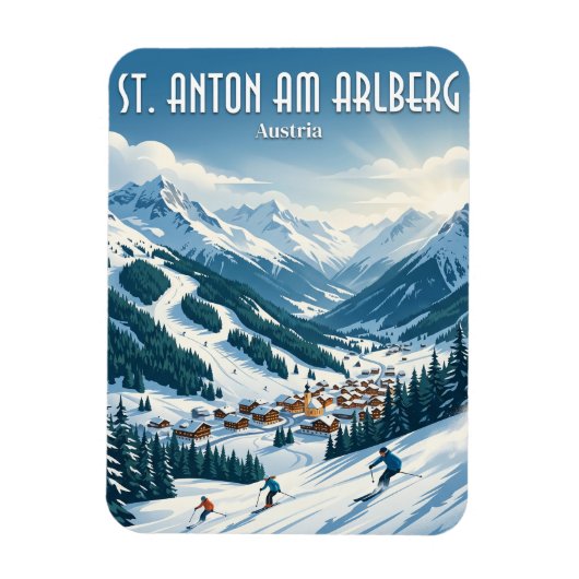 St. Anton am Arlberg Österreich Magnet (Vertikal)