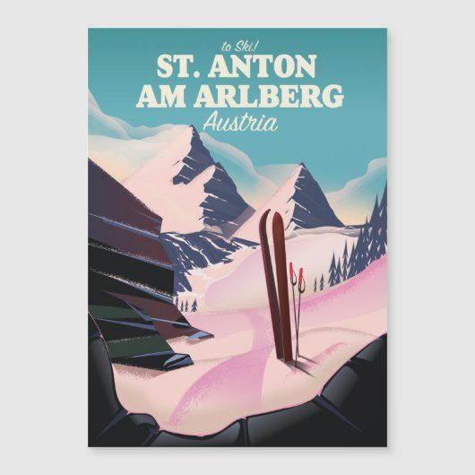 St. Anton am Arlberg Österreich Magnetkarte (Vorderseite)