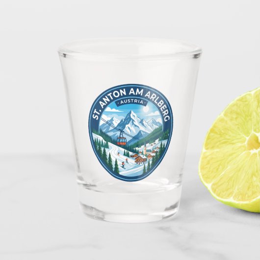 St. Anton am Arlberg Österreich Schnapsglas (Vorderseite)