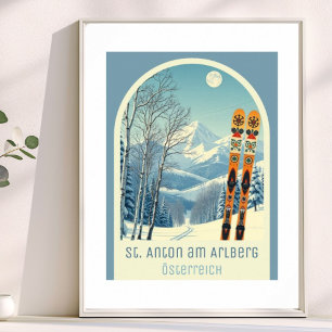 St. Anton am Arlberg Österreich Skiurlaub Poster