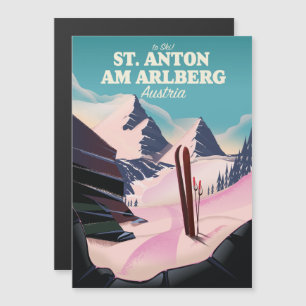 St. Anton am Arlberg Skigebiet Österreich Magnetkarte