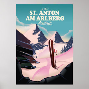 St. Anton am Arlberg Skigebiet Österreich Poster
