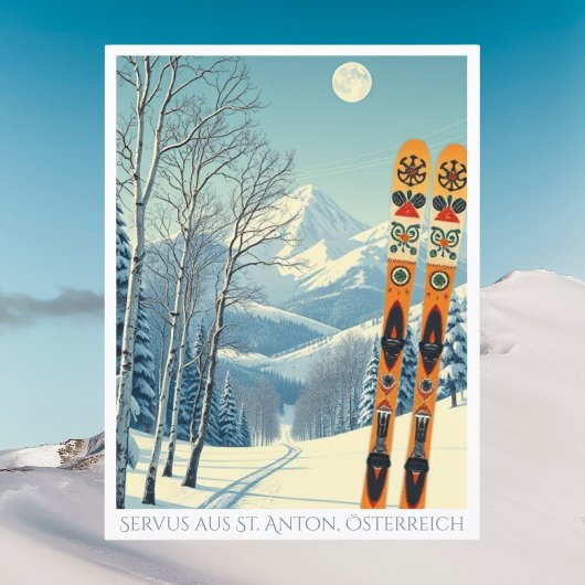 St. Anton Austria Europe Skiurlaub Postkarte