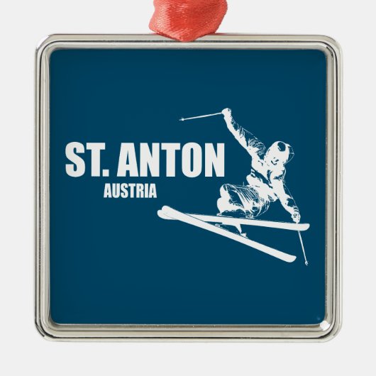 St. Anton Austria Skier Ornament Aus Metall (Vorne)