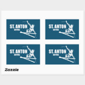 St. Anton Austria Skier Rechteckiger Aufkleber (Blatt)