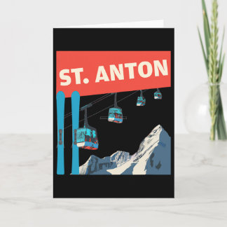 St. Anton Skifahren - Retro St. Anton Ski Karte