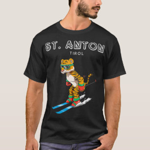 St Anton Tirol Österreich Retro Ski Tiger T-Shirt
