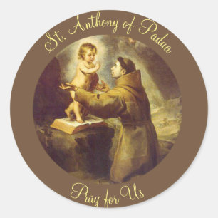 St. Antonius von Padua Jesuskind Runder Aufkleber