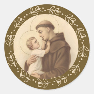 St. Antonius von Padua Jesuskind Runder Aufkleber