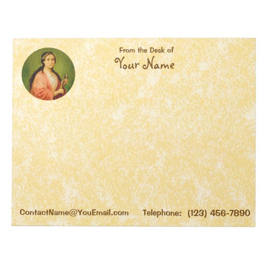 St. Apollonia (BLA 001) 11"x8.5" Horiz (Style #1) Notizblock (Vorderseite)