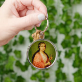 St. Apollonia (BLA 001) Premium Round Metal Schlüsselanhänger (Hand)