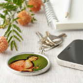 St. Apollonia (BLA 001) Premium Round Metal Schlüsselanhänger (Seite)