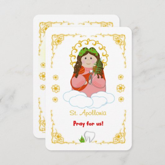St. Apollonia Holy Card Einladung (Vorne/Hinten)
