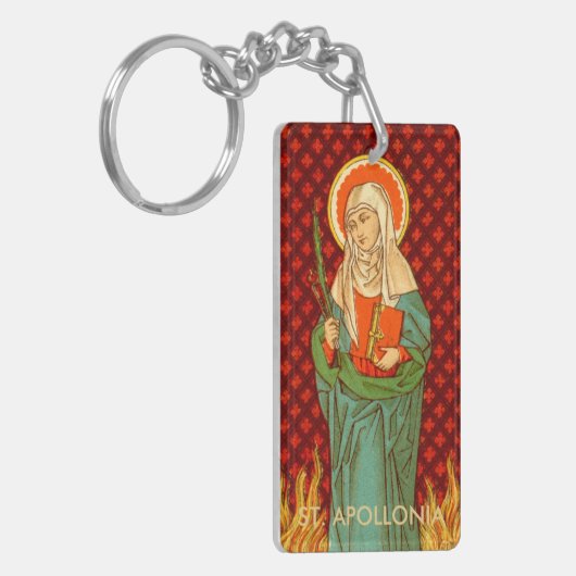 St. Apollonia (VVP 001) Leder/DIY Zurück Schlüsselanhänger (Vorderseite links)