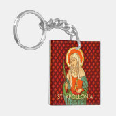 St. Apollonia (VVP 001) Leder/DIY Zurück Schlüsselanhänger (Vorderseite links)