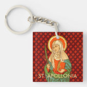 St. Apollonia (VVP 001) Leder/DIY Zurück Schlüsselanhänger (Vorderseite)