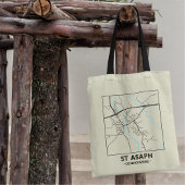 St Asaph, Denbighshire City Map Tote Bag Tragetasche