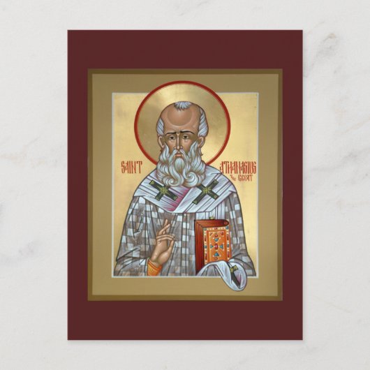 St. Athanasius Prayer Card Postkarte (Vorderseite)