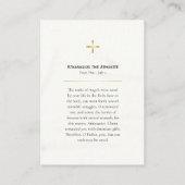 St. Athansius die Athonisch-orthodoxe Gebetskarte Platzkarte (Rückseite)