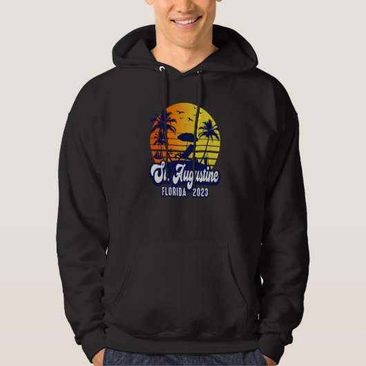 St. Augustine 2023 Florida Sunset Beach Retro Prem Hoodie (Vorderseite)