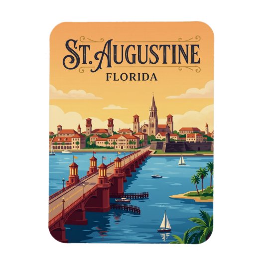 St. Augustine an der Uferpromenade USA Magnet (Vertikal)