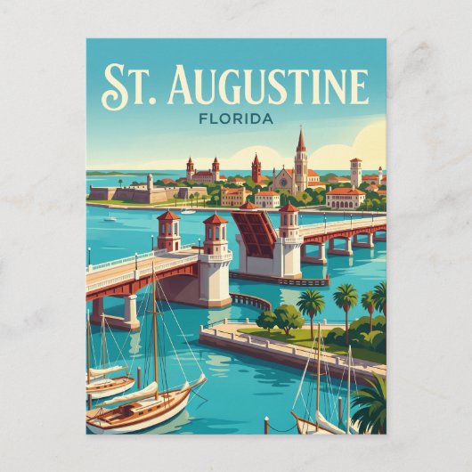 St. Augustine an der Uferpromenade USA Postkarte (Vorderseite)