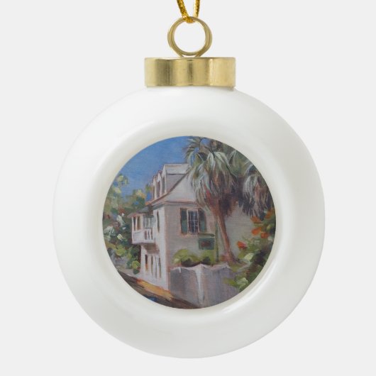 St. Augustine Aviles Street Florida Keramik Kugel-Ornament (Vorderseite)