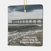 St Augustine Beach FL Pier Fotografie mit Jahr Keramikornament (Links)