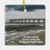 St Augustine Beach FL Pier Fotografie mit Jahr Keramikornament (Vorderseite)